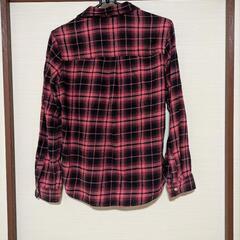 チェック長袖シャツ　赤の画像