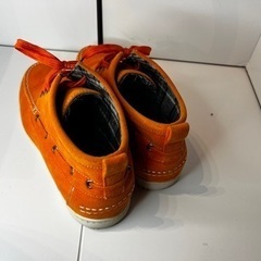 【美品】メンズ　ハイネックスニーカー　オレンジ　27.5cmの画像