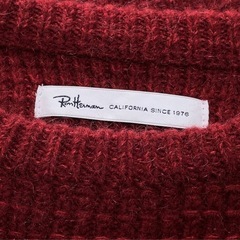 ロンハーマン RHC ワッフル編み モヘア混ウール クルーネック ニット S レッド RonHerman Californiaの画像
