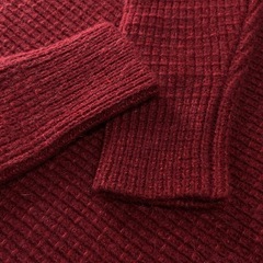 ロンハーマン RHC ワッフル編み モヘア混ウール クルーネック ニット S レッド RonHerman Californiaの画像