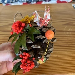 松ぼっくりお正月飾り🎍の画像