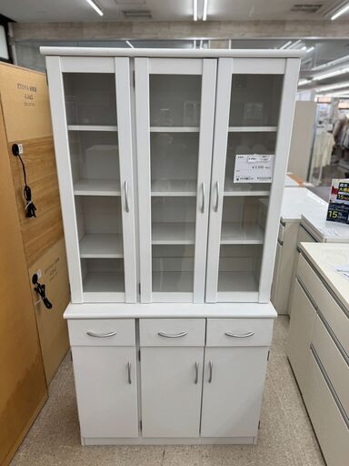 ★ジモティ割あり★  食器棚 白 H179×D39×W87.5 クリーニング済み TJ10237