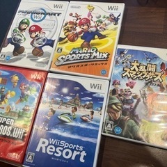 wii 本体　リモコン　クラシックコントローラー　ヌンチャク　カセット付きの画像