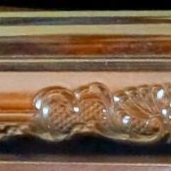 こたつ120巾和風木製紫檀調4面に彫刻あり ほぼ新品