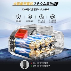 値下げしました！【新品未使用】チェーンソー 充電式 コードレス 電動ノコギリ 6インチ チェーン2本 3000mAhバッテリー2個付き 軽量 強力 防風ゴーグル·手袋付属 木工/枝切り/庭木剪定/竹切り用 日本語取扱説明書の画像