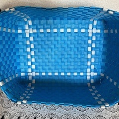 PPバンド　プラカゴ　小物入れ（大）蓋付　ハンドメイドの画像