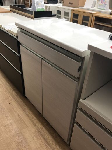 ★ジモティ割あり★ レンジ台  ホワイト  H96×W79×D49   クリーニング済み KJ7374