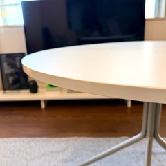 ラウンドテーブル90cm ホワイト 白丸天板 の画像