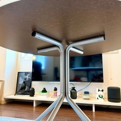ラウンドテーブル90cm ホワイト 白丸天板 の画像