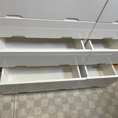 【リサイクルサービス八光】幅119.5㎝　株式会社マルミツ　エナメルホワイト　4段ワイドチェストの画像