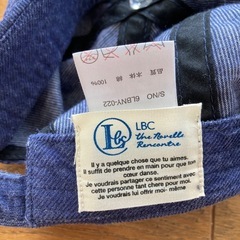 LBC  ネイビー　キャップ　コーデュロイの画像