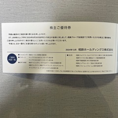 相鉄ホールディングス株　株主優待券の画像