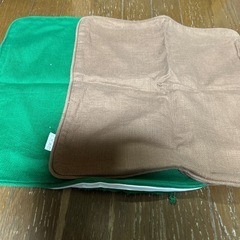 【完売御礼】座布団カバー　緑　茶色