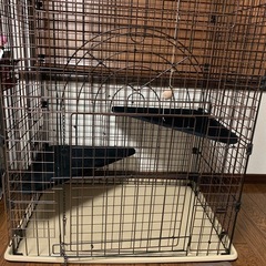 ペットアミ　キャットケージ２段　ブラックの画像