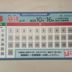 岐阜バス【乗り放題！】 昼得きっぷ 5枚セット 有効期限2024年12月迄の画像