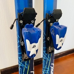 KAZAMA スキー板　110cm 青 NISHIZAWAポール付き　キッズの画像
