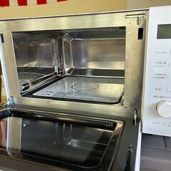 ■2022年製　アイリスオーヤマ　オーブンレンジ　MO-F1809-CW  庫内フラット■角皿,網無しの画像