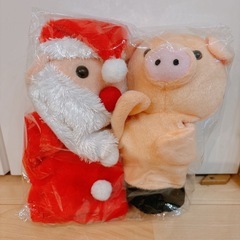 クリスマス パペット 2個セット サンタ