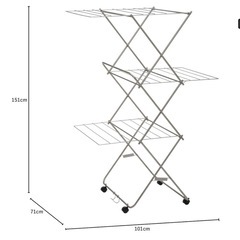 大木製作所 タワー型室内干し 物干し 3段 ステンレスの画像