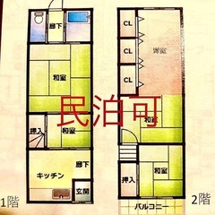 民泊可能物件🉐東住吉区北田辺6丁目　谷町線田辺駅より4分