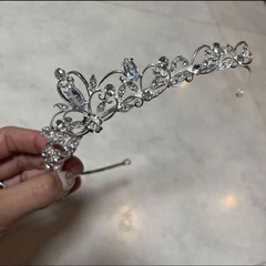 ウェディング　ヘッドアクセ　シルバー 花　ティアラの画像
