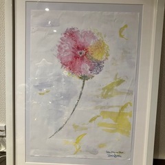 一輪の花の絵　額縁付き　アート　絵画　ポスター　
