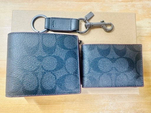 コーチ メンズ 二つ折り財布+カードケース+キーホルダー 3点セット 41346