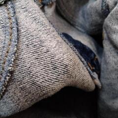 GU 150cm裏起毛 デニムパンツ　の画像