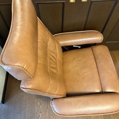 本革 リクライニングチェア オットマン ※送料無料の画像