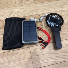 充電器 バッテリー ソーラーチャージャー 扇風機セット