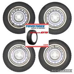 13㌅スチールホイールと13㌅スタッドレスタイヤの4本セット