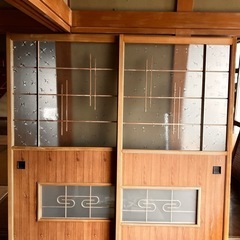ガラス　引き戸　建具　レトロ　アンティーク