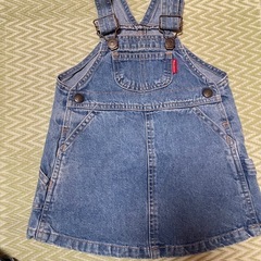女の子デニムジャンパースカート の画像
