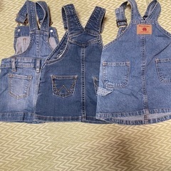 女の子デニムジャンパースカート の画像