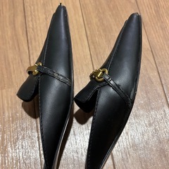 CHARLES & KEITH ブラック ミュール　サンダル　パンプス　24.5cmの画像