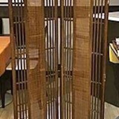 パーテーション　スクリーン　衝立　藤　ラタン　２連×２セット　高さ１５３ｃｍの画像