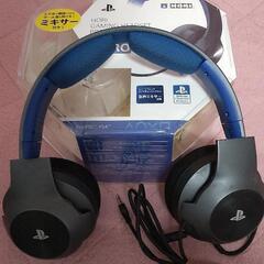 【値下げしました】PS5,PS4専用ヘッドフォン☆HORI GAMING HEDSET PRO 《BLUE》☆ 美品の画像