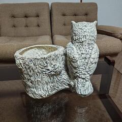 [縁起物]フクロウ植木鉢カバーの画像