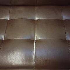 【美品/値下げ】ヴィンテージ風レザー調ソファの画像