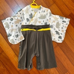 くま柄袴ロンパース🐻