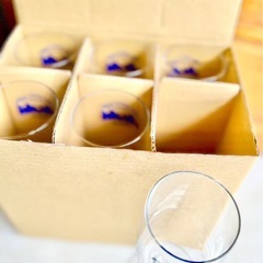 ★新品未使用★非売品 希少❣️アサヒビール ASAHI BEER ビールグラス 脚付きビアグラス 6脚★専用箱付き★ の画像