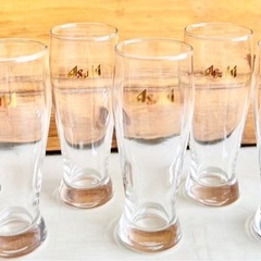 【未使用品 非売品❣️】アサヒ ビールグラス 希少ゴールドラベル★ビアグラス ビアタン 6脚セット❣️ の画像