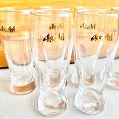 【未使用品 非売品❣️】アサヒ ビールグラス 希少ゴールドラベル★ビアグラス ビアタン 6脚セット❣️ の画像