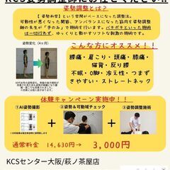 【西成区】AI姿勢分析＆姿勢改善施術体験　キャンペーン　肩こり・...