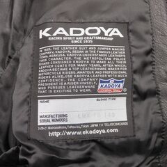 KADOYA カドヤ K'S LEATHER ライダース ジャケット LMX TR ブラック size:Sの画像