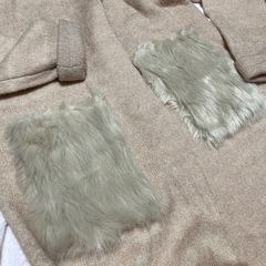 ファーコート　カーディガン　丈長め　ファー　ぴんくの画像