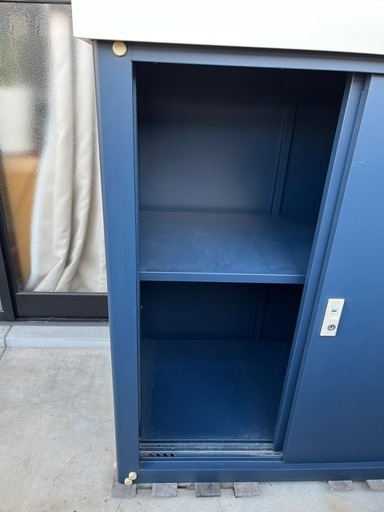 山善 YAMAZEN 小型収納庫 ネイビー CY-1N (るーく) 塩釜口の収納家具