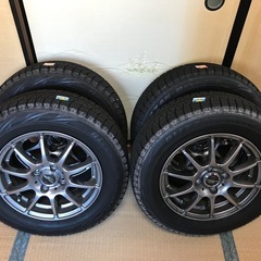 スタッドレスタイヤ４本セットホイール付き ブリジストン　ブリザック　REBOG Z ホンダモビリオ等　185/65R14 86Q 