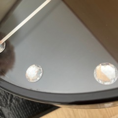 掛け時計 黒 直径30cm 厚み4cm 秒針なし ストーン 静か 単三1個の画像