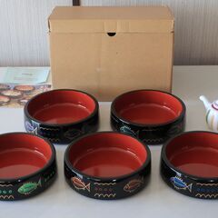 多用鉢5枚セット 山中漆器
